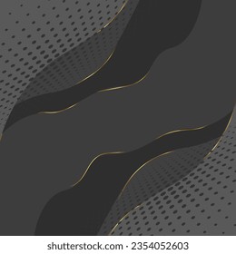 Fondo gris abstracto con líneas doradas y puntos de tono medio.