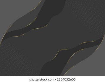 Fondo gris abstracto con líneas doradas y puntos de tono medio.