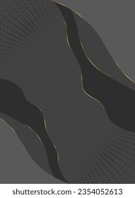 Fondo gris abstracto con líneas doradas y puntos de tono medio.