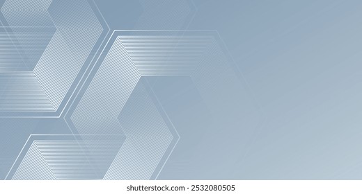 Abstract gray background with gradient color and artistic dynamic hexagon decoration modern