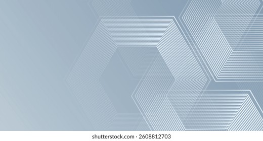 Abstract gray background with gradient color and artistic dynamic hexagon decoration modern