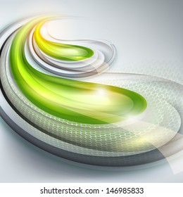 Abstract gray background with green drops