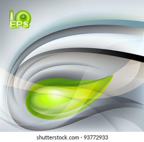 Abstract gray background with green element
