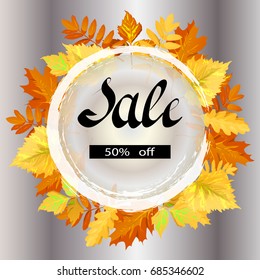 is abstract gray background with leaves autumn