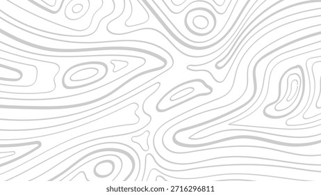 Fundo cinza abstrato com linhas de contorno modernas desenhadas à mão topográfica, criando um design orgânico e minimalista.Ilustração vetor