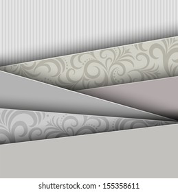 abstract gray background with ornament fragments