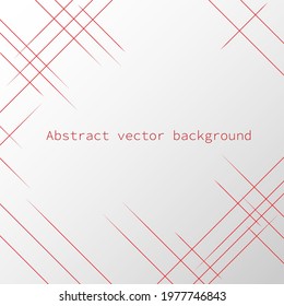 Abstract gray background with red lines. Modern minimalistic template for printing, cover art. design, invitation cards