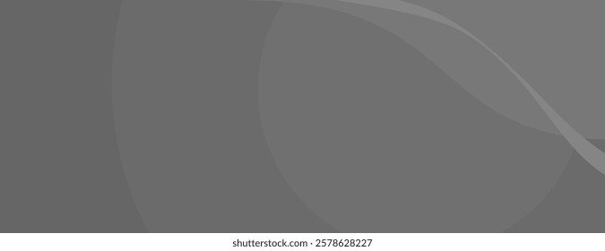 Abstract gray background with smooth curves. The background features a gray color and a sleek, modern texture in gray tones. Wave background vector. Gray background.