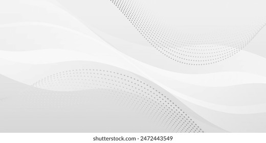 Abstract gray background with smooth dynamic lines. Technology vector illustration.