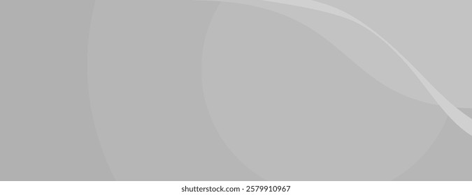 Abstract gray background with smooth, flowing curves. The gray background features soft gradients and a sleek, modern texture. Wave background vector. Gray background.