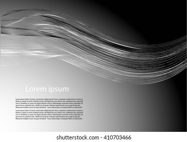 Abstract gray background with smooth lines