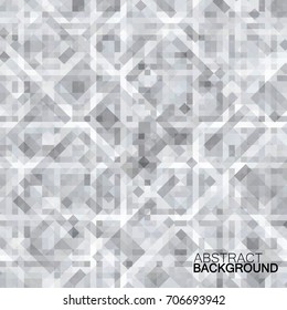 Abstract gray background of squares. Geometric texture. Halftone effect. Vector illustration. Eps 10