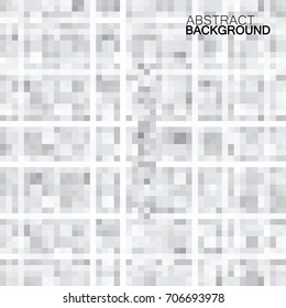 Abstract gray background of squares. Geometric texture. Halftone effect. Vector illustration. Eps 10