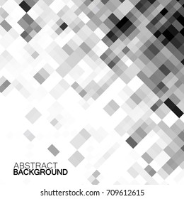 Abstract gray background of squares. Geometric texture. Halftone effect. Vector illustration. Eps 10