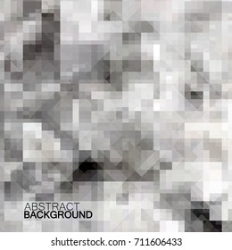 Abstract gray background of squares. Geometric texture. Halftone effect. Vector illustration. Eps 10