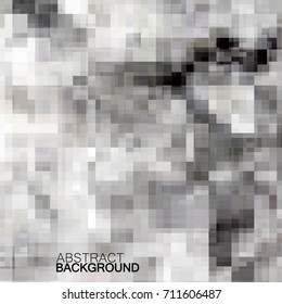 Abstract gray background of squares. Geometric texture. Halftone effect. Vector illustration. Eps 10