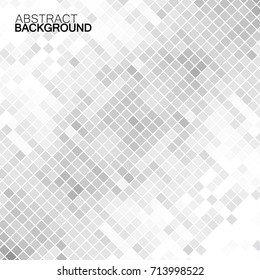 Abstract gray background of squares. Geometric texture. Halftone effect. Vector illustration. Eps 10