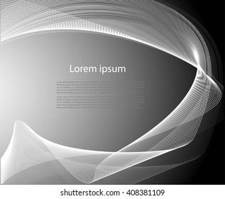 Abstract gray background with tex and waves