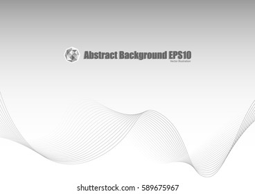 Abstract gray background with transparent curve