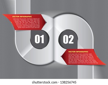 Abstract gray background with two spaces for text