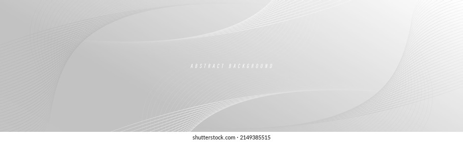 Abstract gray background with wave lines vector. Elegant flowing line waves graphic. Modern smooth curve lines design element. Futuristic wavy. Suit for banner, poster, cover, flyer, brochure, website