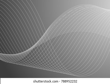 Abstract gray background with wavy or curved lines