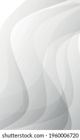 Abstract gray background with wavy lines - Vector illustration