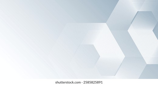 Abstract gray background with white dynamic wavy hexagon texture. suitable for wallpaper  poster  banner vector illustration