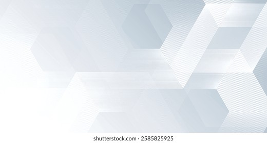 Abstract gray background with white dynamic wavy hexagon texture. suitable for wallpaper  poster  banner vector illustration abstract modern