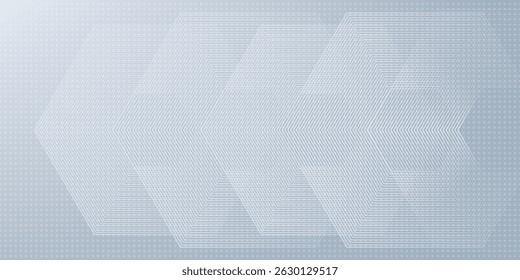 Fundo cinza abstrato com textura de hexágono ondulado dinâmico branco. adequado para vetor de banner de cartaz de papel de parede