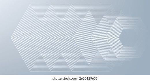 Abstract gray background with white dynamic wavy hexagon texture. suitable for wallpaper  poster  banner vector