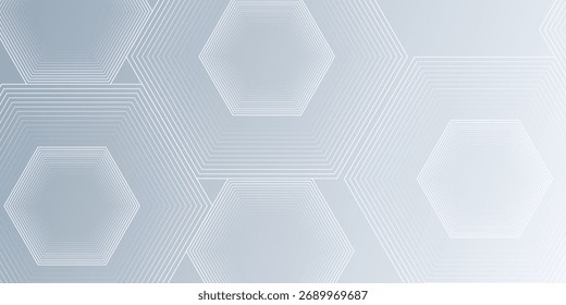 Abstract gray background with white dynamic wavy hexagon texture. suitable for wallpaper poster banner vector