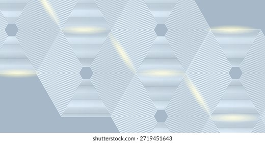Abstract gray background with white dynamic wavy hexagon texture. suitable for wallpaper  poster  banner vector