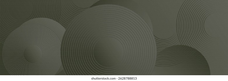 abstract gray banner background with circle lines. vector