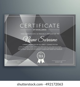 abstract gray black certificate template
