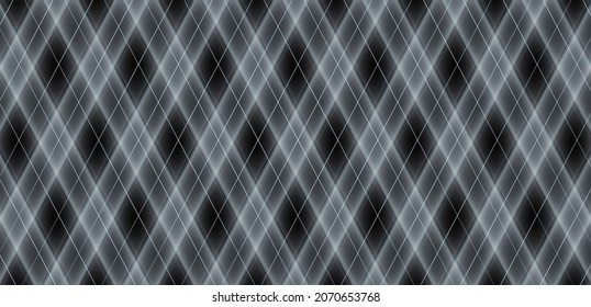 Abstract gray and black geometric plaid pattern background with diagonal line decoration. Modern simple diamond shapes texture creative design. Minimal style graphic elements