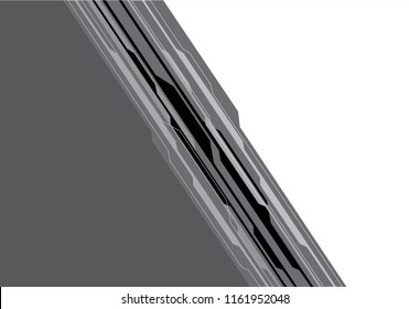 Abstract gray black line circuit on white blank space design modern futuristic technology background vector illustration.