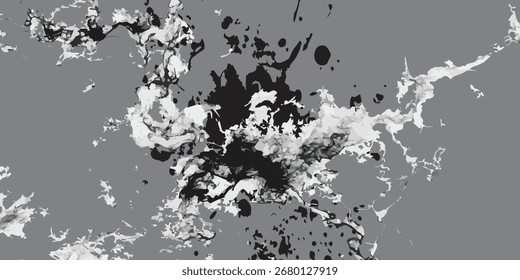 Abstract Gray and Black Splotchy Pattern Design