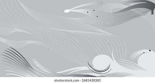 Diseño de onda gris y negro Abstractas con patrones lineales