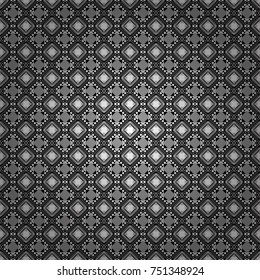 Abstract gray, black and white image with a squares. Vector illustration. Digital art abstract seamless pattern.