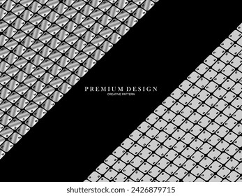 Abstract gray black white metal premium wall, 3D metal futuristic surface, modern building design.