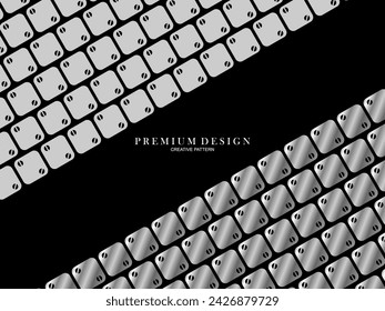 Abstract gray black white metal premium wall, 3D metal futuristic surface, modern building design.