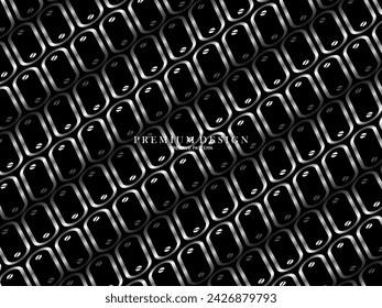 Abstract gray black white metal premium wall, 3D metal futuristic surface, modern building design.