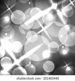 Abstract gray bokeh background. Vector illustration