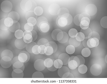 Abstract gray bokeh blurred background. Vector design