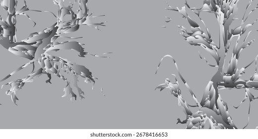 Estructuras ramificadas grises Abstractas con Variantes tonales graduales