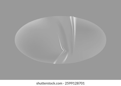 Abstract gray circular shape with smooth, flowing curves. The circular form features subtle texture, enhancing the abstract and artistic appeal of the design. Vector element.
