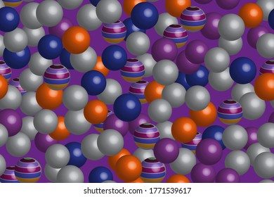 Abstract Gray Color Balls 3D Seamless Illustration