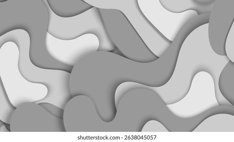 Abstract gray color fluid and shadow on background. Dynamic shapes composition. 