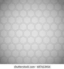 Abstract of gray color geometric hexagon shape background